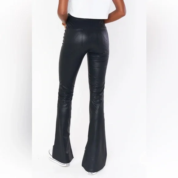 SMYM Nashville Faux Leather Pull On Flare Pants - Picture 3 of 7